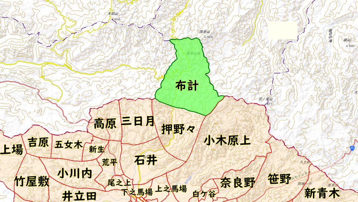 布計(ふけ)小学校がある場所
