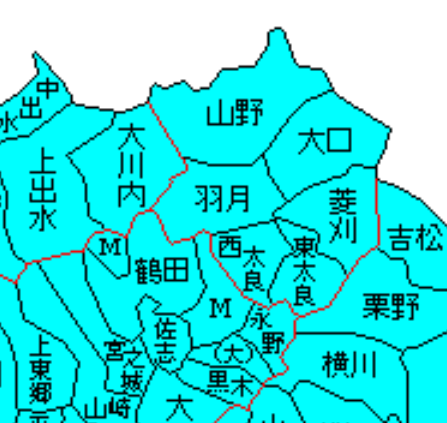 市制・町村制施行直後の、伊佐市地域