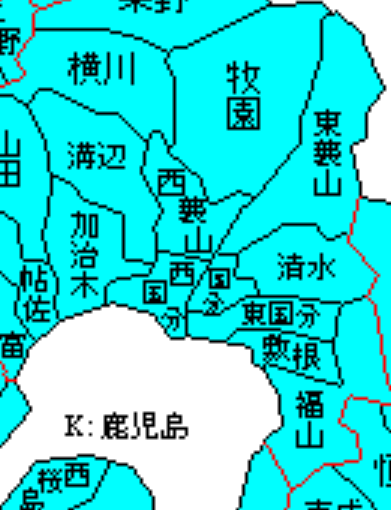 市制・町村制施行直後の、霧島市地域