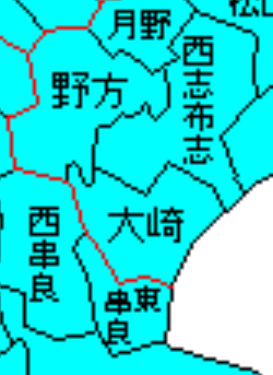 市制・町村制施行直後の、大崎町地域
