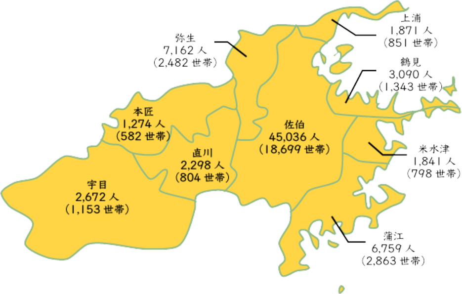 佐伯市（さいきし）の地区
