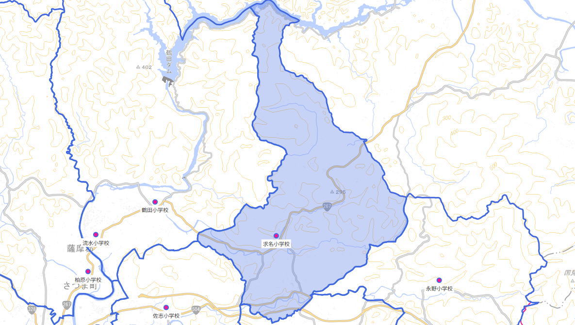 求名（ぐみょう）小学校がある場所