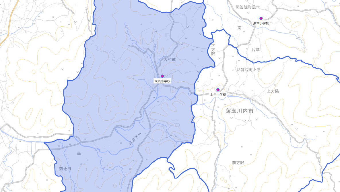 大軣(だいごう)小学校がある場所