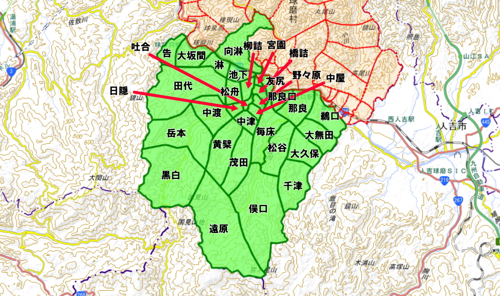 一勝地・三ケ浦地区の集落