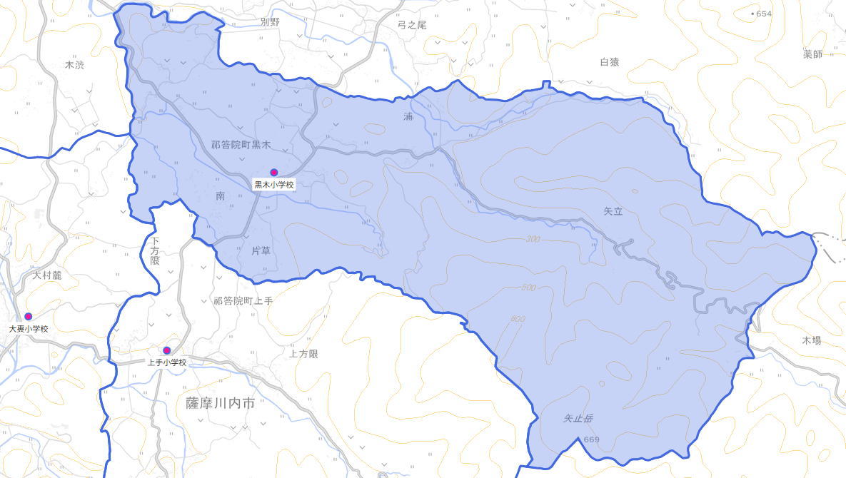 黒木（くろき）小学校がある場所
