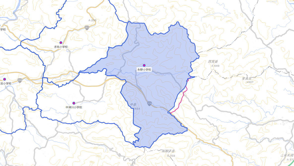 永野（ながの）小学校がある場所