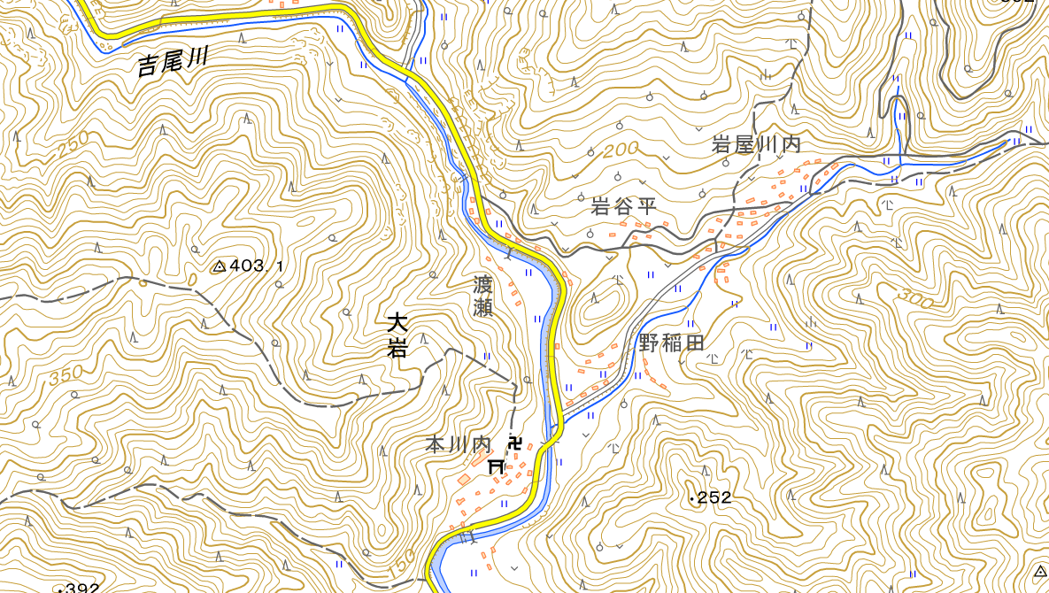 大岩（おおいわ）小学校があった場所