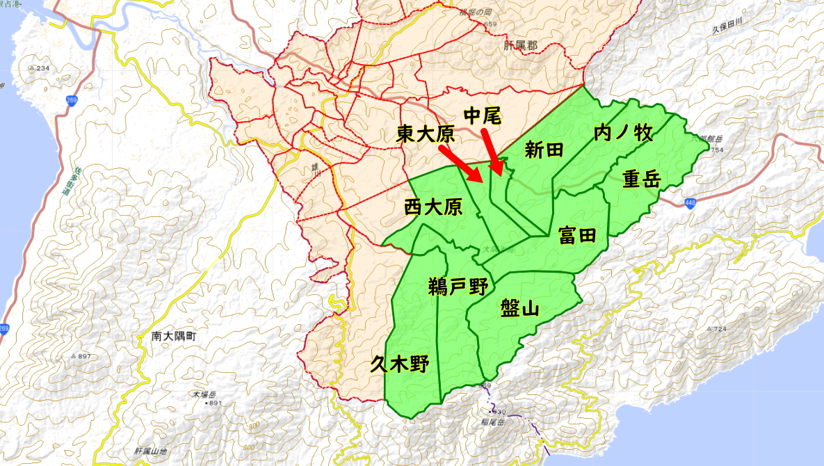 大原（おおはら）小学校がある場所