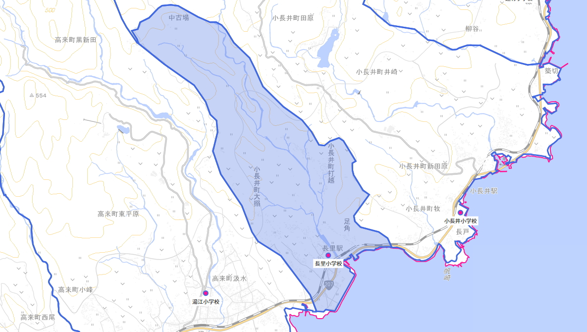 長里（ながさと）小学校がある場所