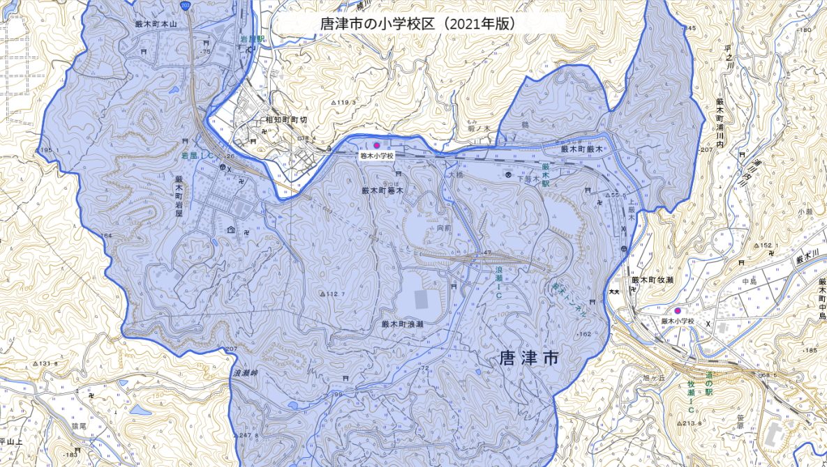 箞木（うつぼぎ）小学校がある場所