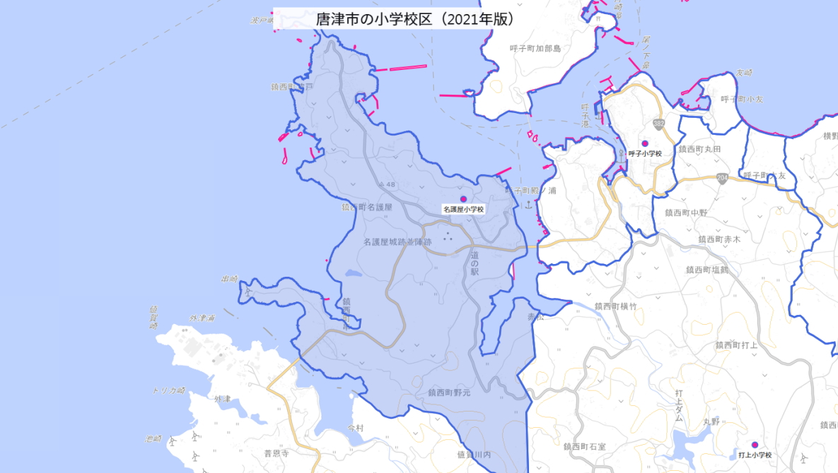 名護屋(なごや)中学校がある場所