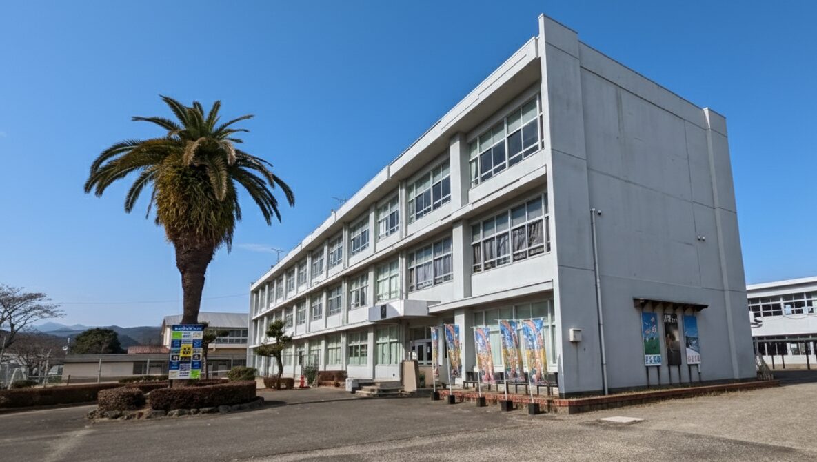 西都市立穂北中学校の校舎