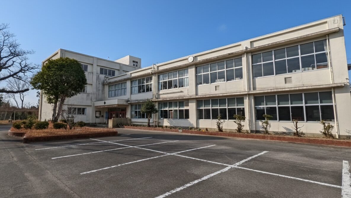 西都市立都於郡中学校の校舎