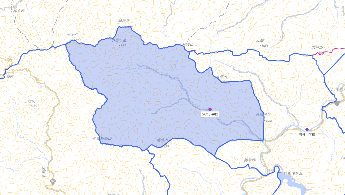 津民(つたみ)小学校がある場所