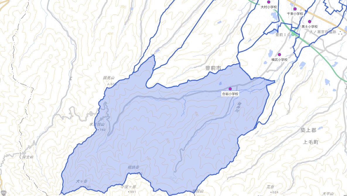 合岩（ごういわ）小学校がある場所
