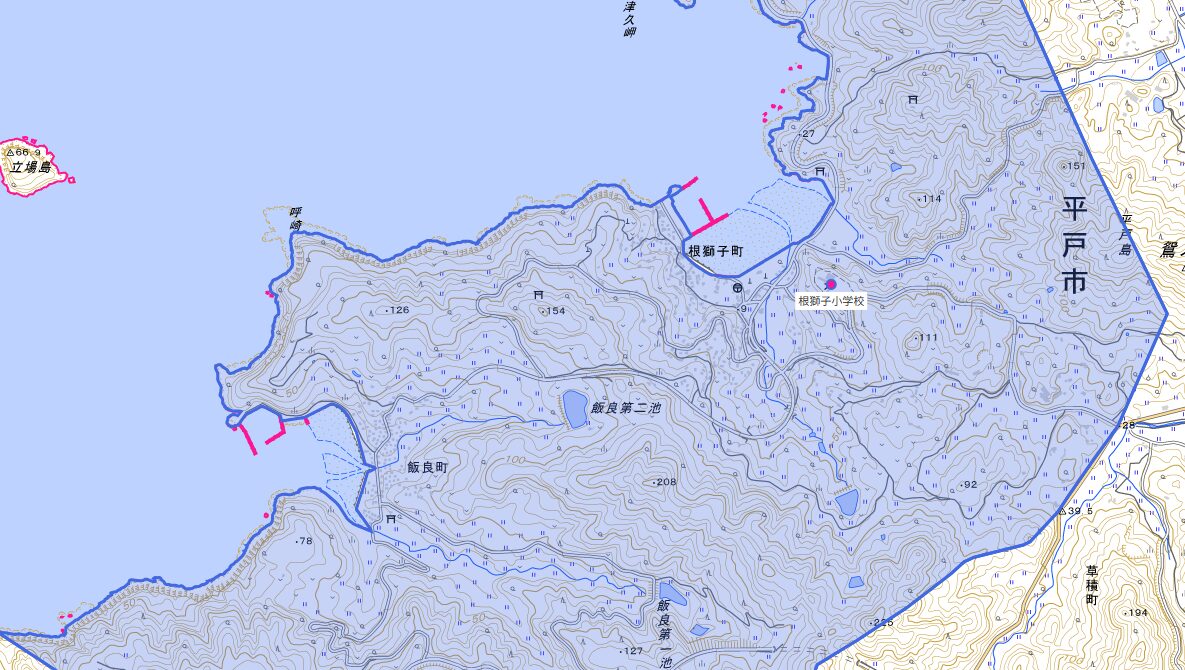 根獅子(ねしこ)小学校がある場所