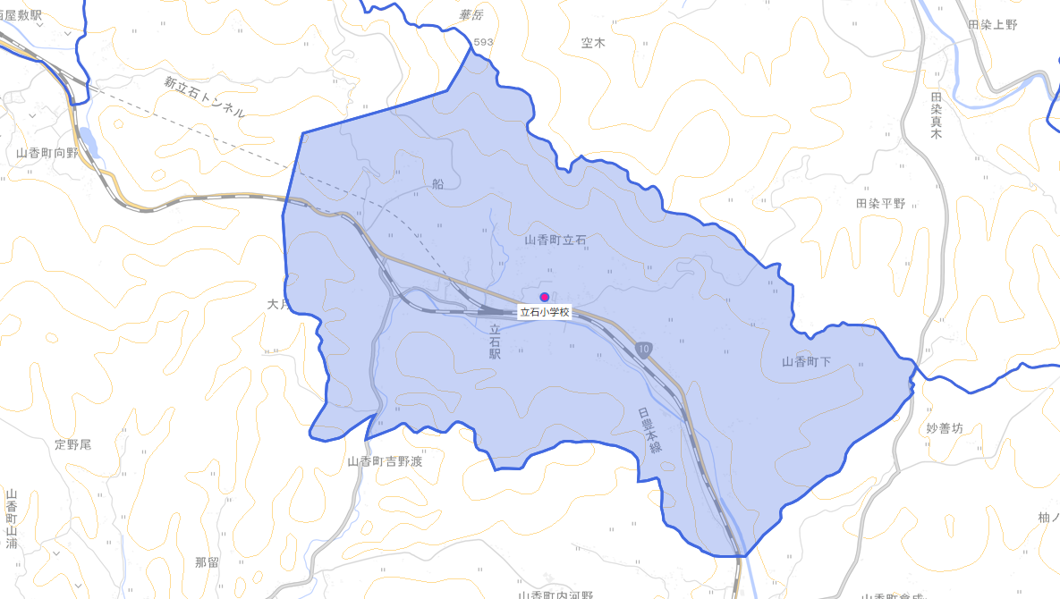 立石(たていし)小学校がある場所