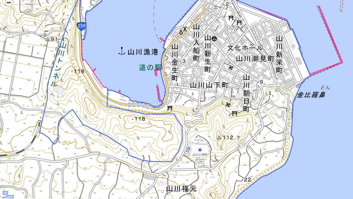 山川（やまがわ）小学校 [旧校地] がある場所